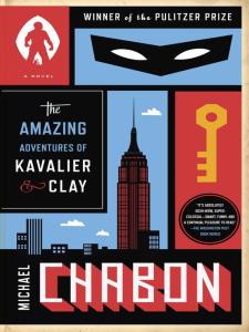The cover of The Amazing Adventures of Kavalier and Clay, in bright comic-book style.
