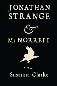The cover of Jonathan Strange and Mr Norrell, with white text on a black background.